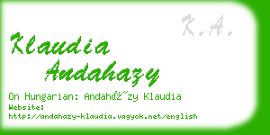 klaudia andahazy business card